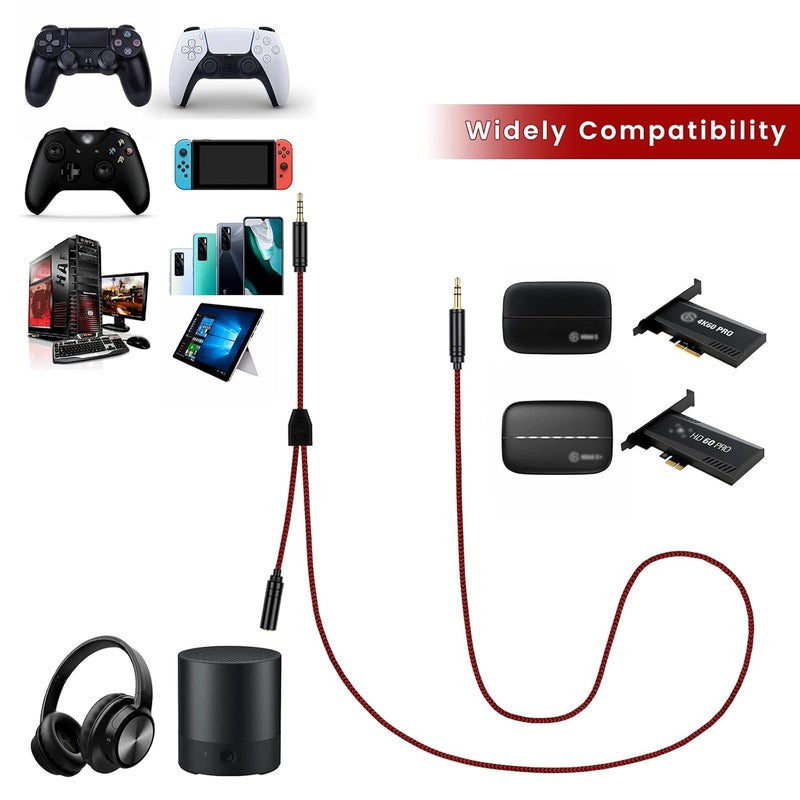 Koffmon HD60 S Chat Link Cable,6.6ft Replacement Chat Link Audio Cable Extension Cord Compatible with Elgato HD60, HD60S/S+, HD60 X, HD60Pro, 4K60 PRO Game Capture Card,Works for ps5 ps4 Xbox One X/S - Image 2
